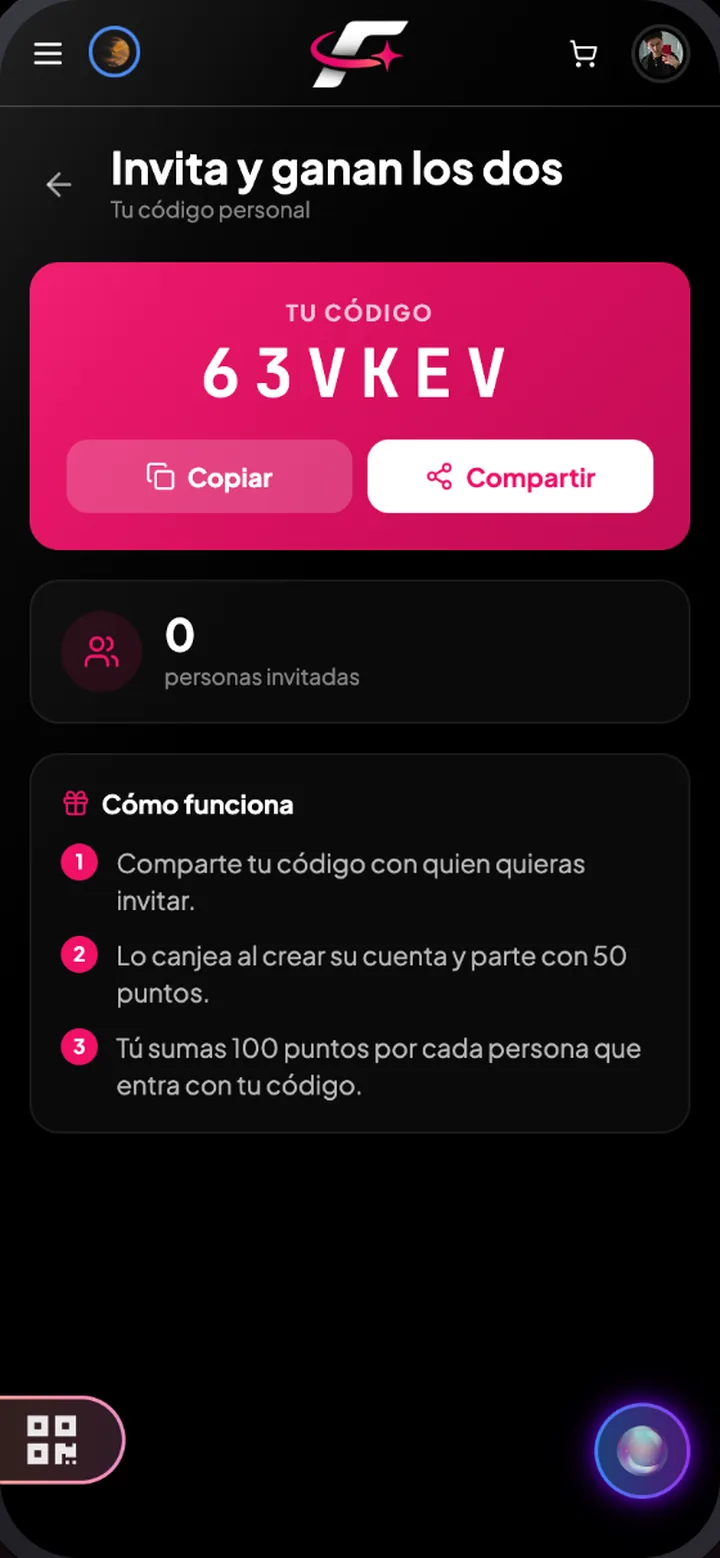 C&oacute;digo de invitaci&oacute;n del socio
