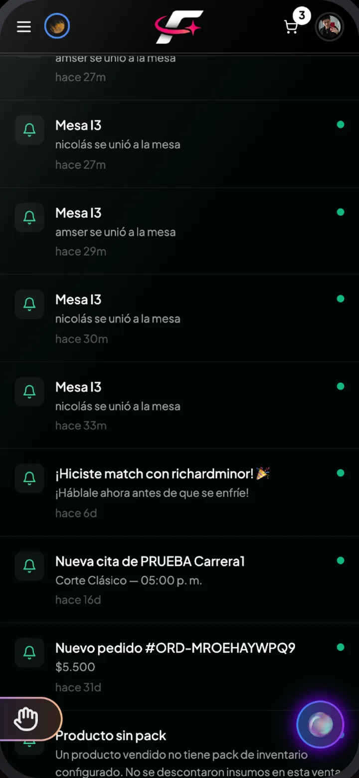 Avisos de la app
