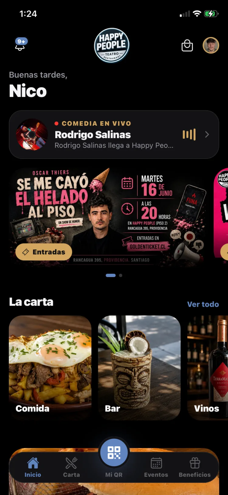 Home de la app de Happy People