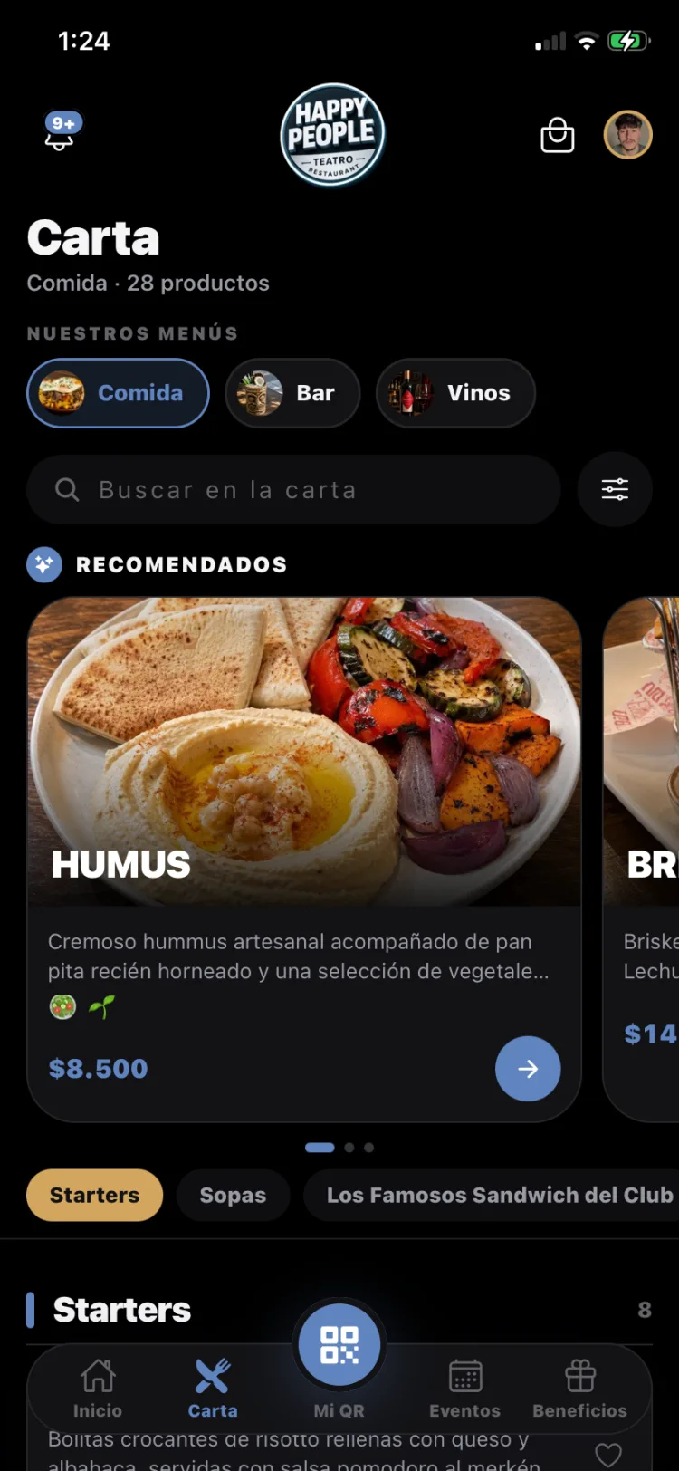 Carta con recomendados