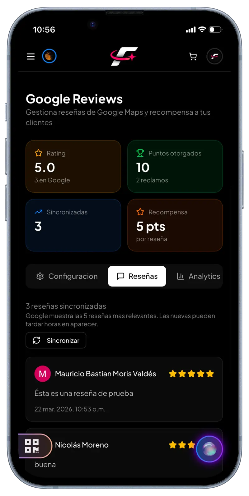 Reseñas de Google con recompensa en FIDELYA